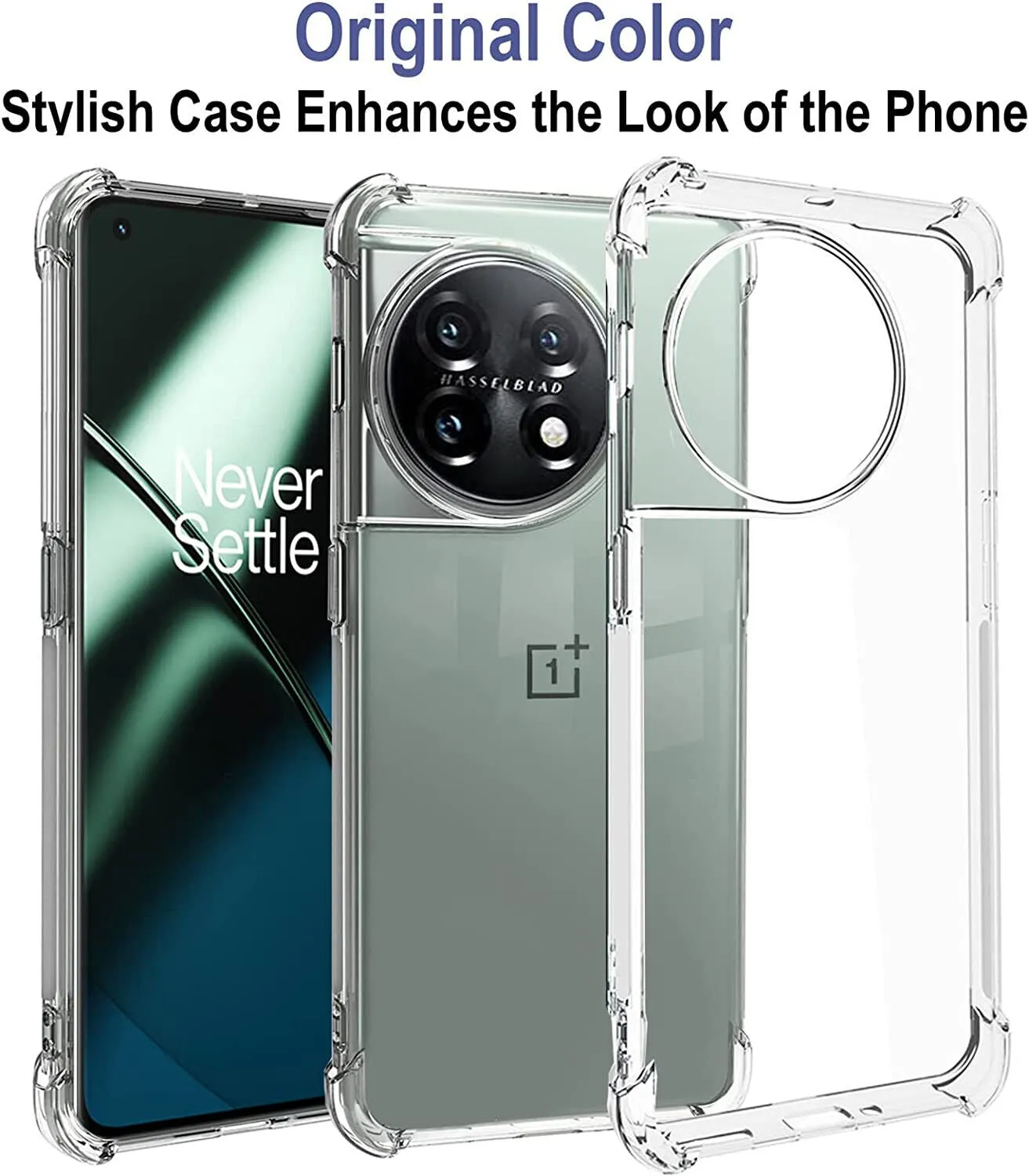 OnePlus 11 Case, Clear Silicone Slim Shockproof Gel Phone Cover