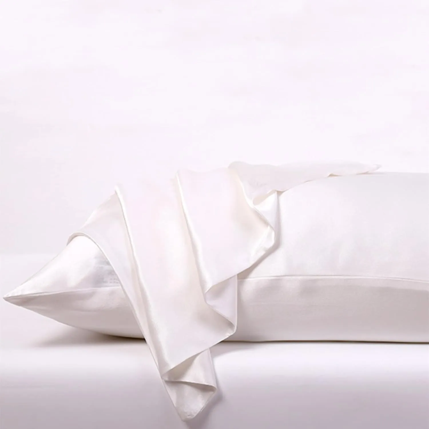 Organic White Silk Pillow Cases with Zipper Made in USA,100% 22 Momme Mulberry Silk Pillowcase for Hair and Face, Anti Acne, Anti Wrinkle, Hypoallergenic, Anti Aging (White, Standard)