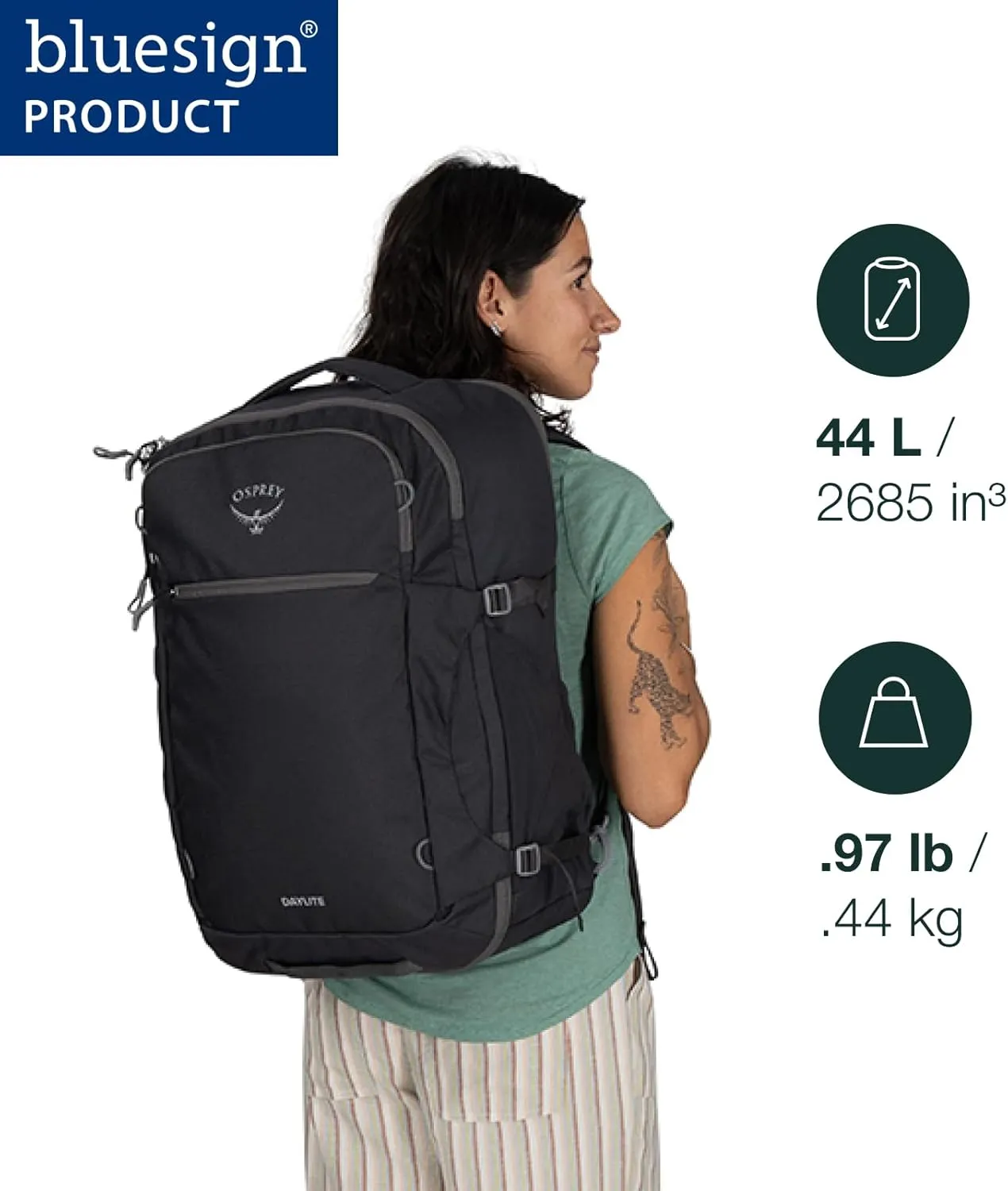 Osprey Daylite 44L Carry-On Travel Pack, Tumbleweed Yellow/Tunnel Vision