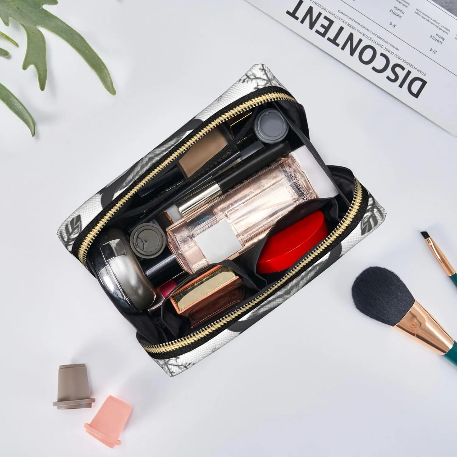 Owl Tree Branches Toiletry Pouch, Travel-Friendly Makeup Organizer For Makeup Brushes, Lipsticks