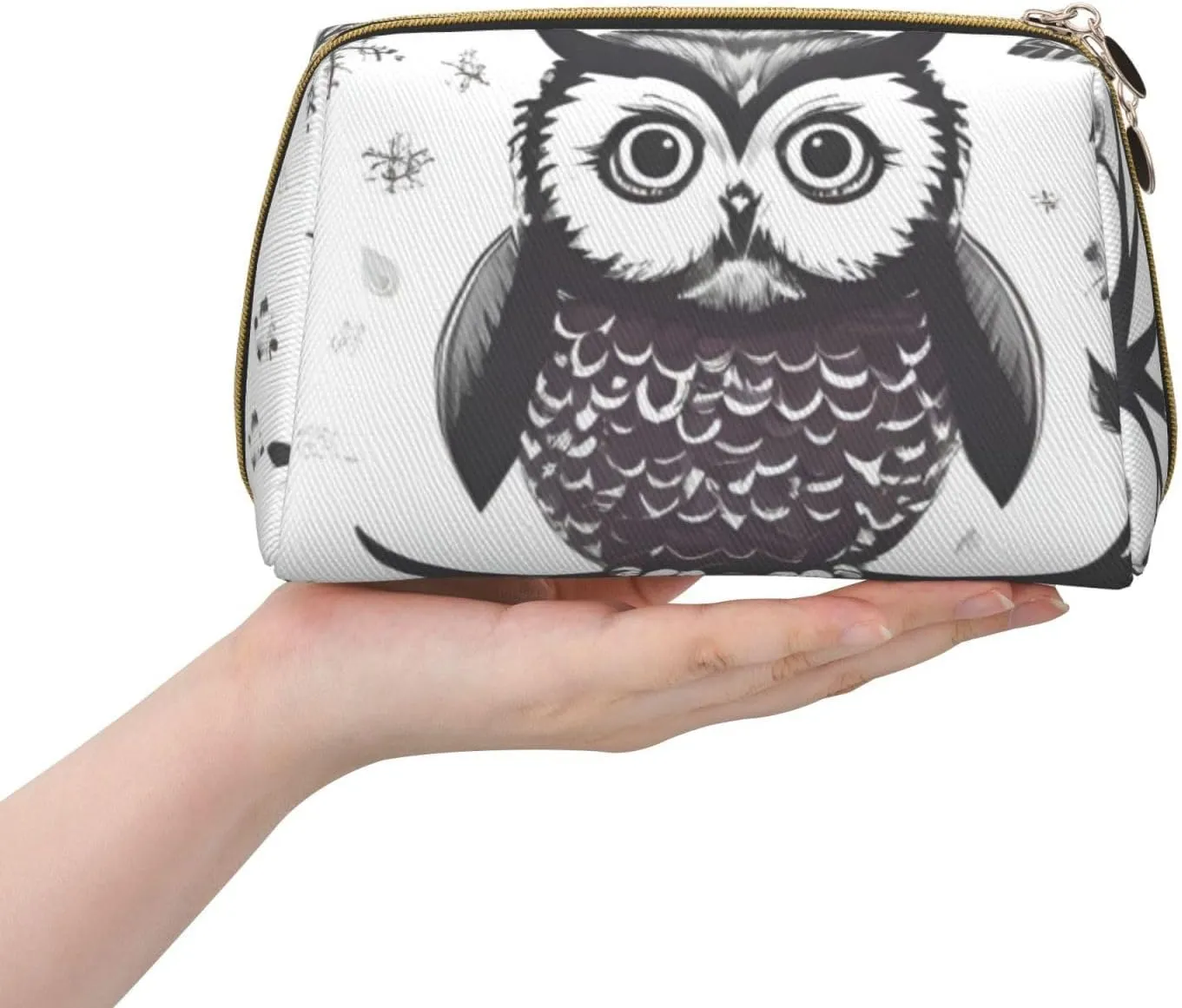 Owl Tree Branches Toiletry Pouch, Travel-Friendly Makeup Organizer For Makeup Brushes, Lipsticks