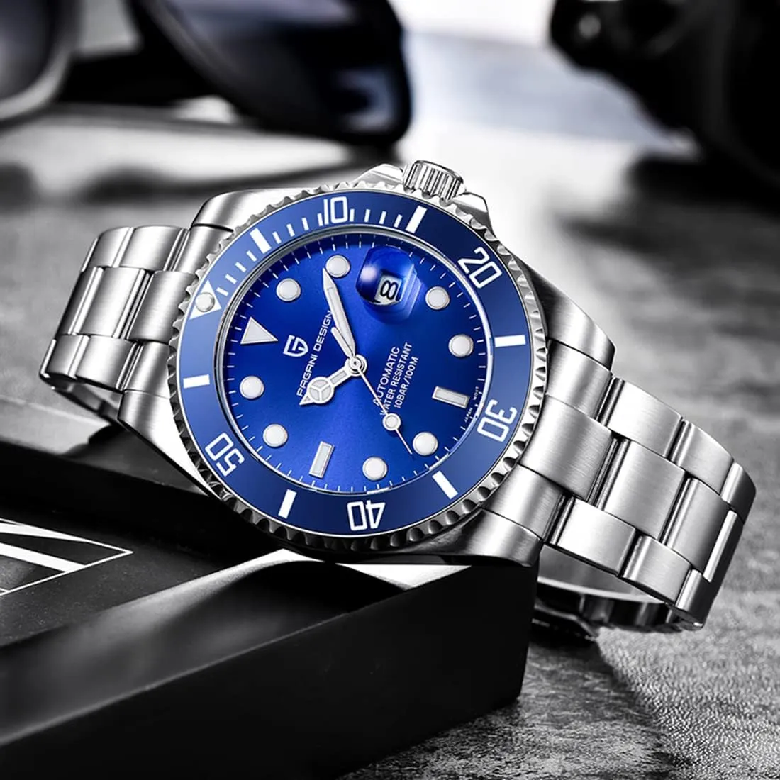 Pagani Design New Men's Mechanical Watch Luxury Ceramic Bezel Japanese Movement Stainless Steel Fashion Classic Automatic Watch Sapphire Glass Men's Watch 100 Meters Water Resistant Relogio Masculino…