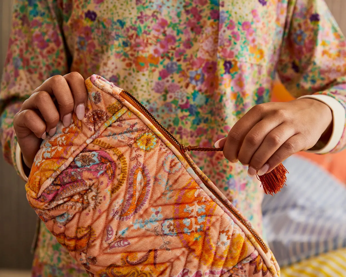 Paisley Paradise Velvet Toiletry Bag - Kip&Co