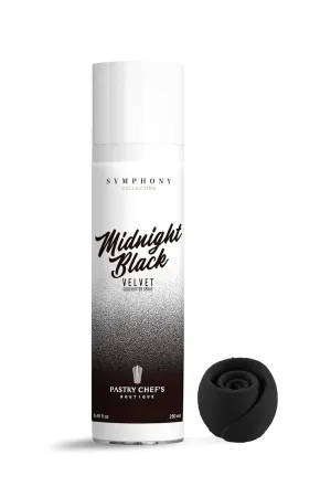 Pastry Chef's Boutique Symphony Collection Velvet Texture Effect Cocoa Butter Color Spray for Pastry and Cake - 8.4 Oz. (Midnight Black, 8.45)