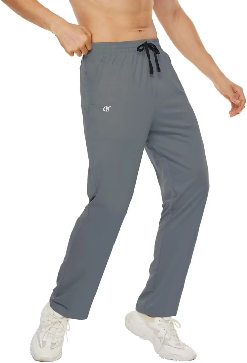 Pdbokew Men's Running Pants Athletic Pants with Zipper Pockets