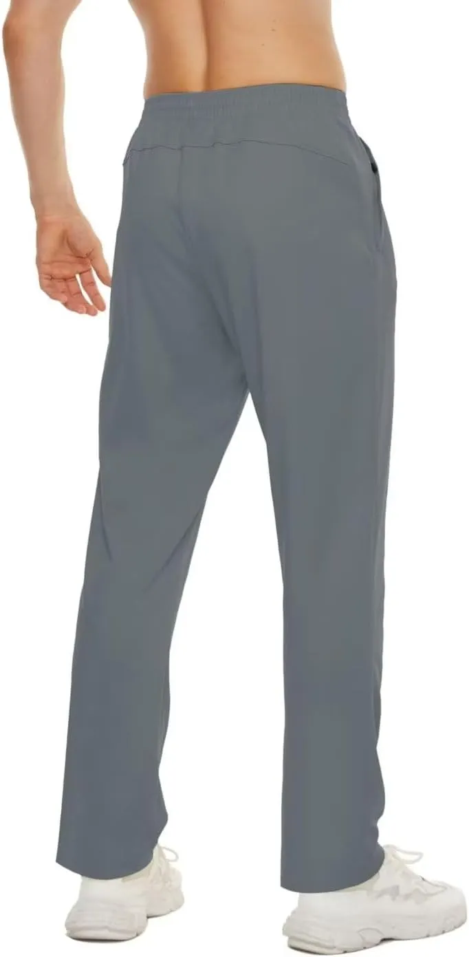 Pdbokew Men's Running Pants Athletic Pants with Zipper Pockets