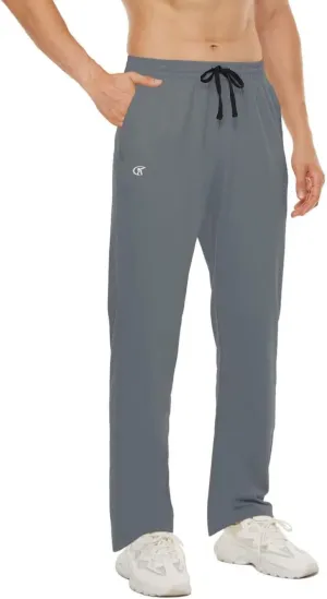 Pdbokew Men's Running Pants Athletic Pants with Zipper Pockets