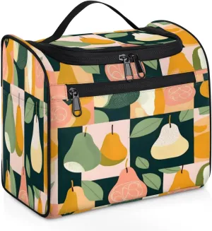 Pear Hanging Toiletry Bags for Traveling Women Men Art Fruit Pear Travel Toiletry Organizer Bag Water-resistant Makeup Cosmetic Bag Travel Organizer for Accessories