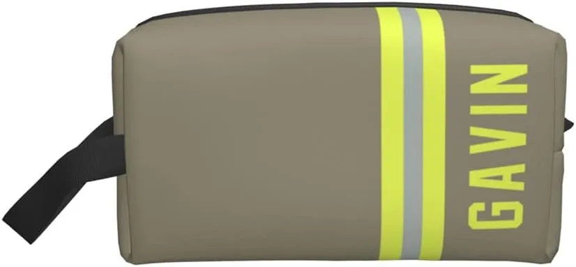 Personalized Firefighter TAN Toiletry Bag Portable Travel Toiletry Organizer Dopp Kit for Men