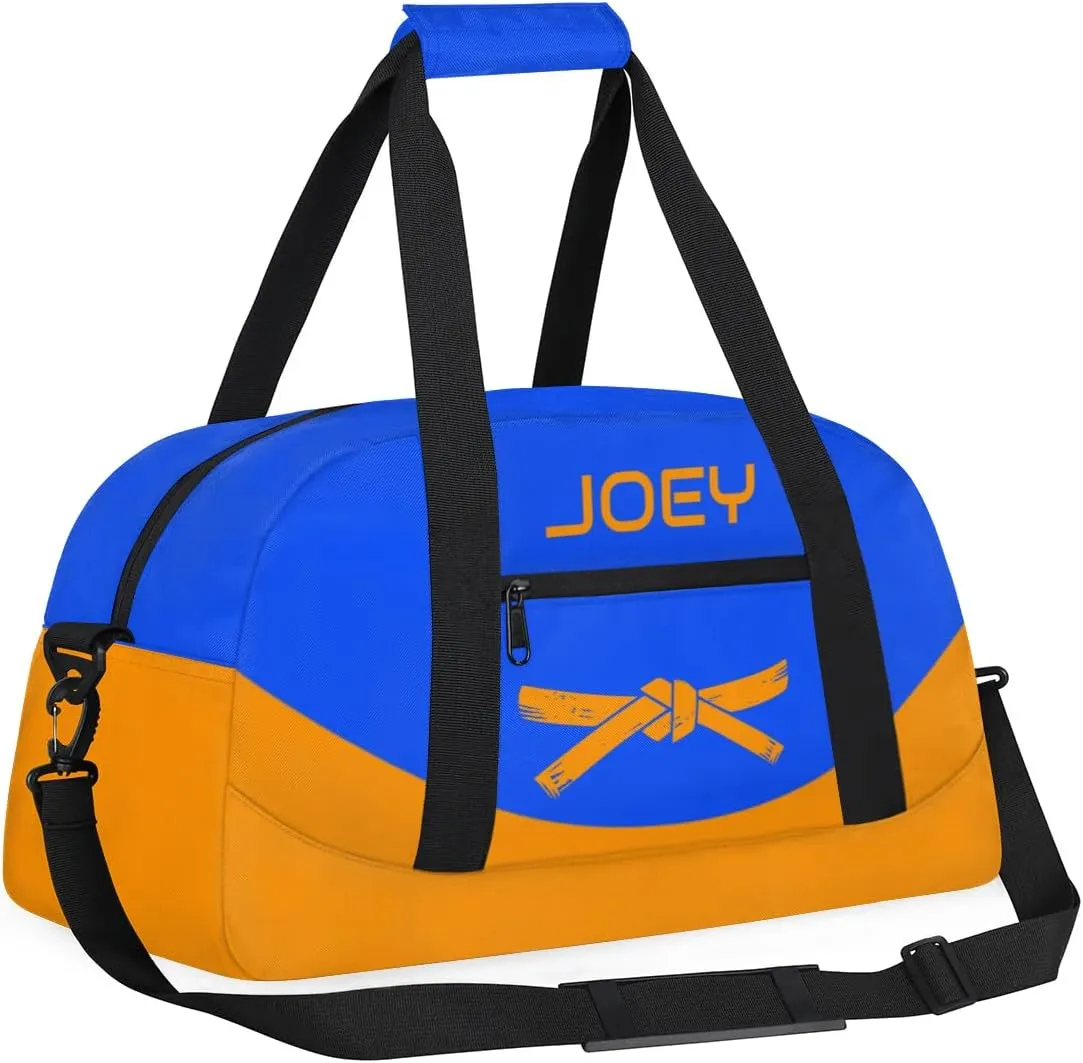 Personalized Martial Art Bag Duffel Bag for Boys Girls, Custom Taekwondo Karate Bag for Travel Weekender Practice Orange Belt