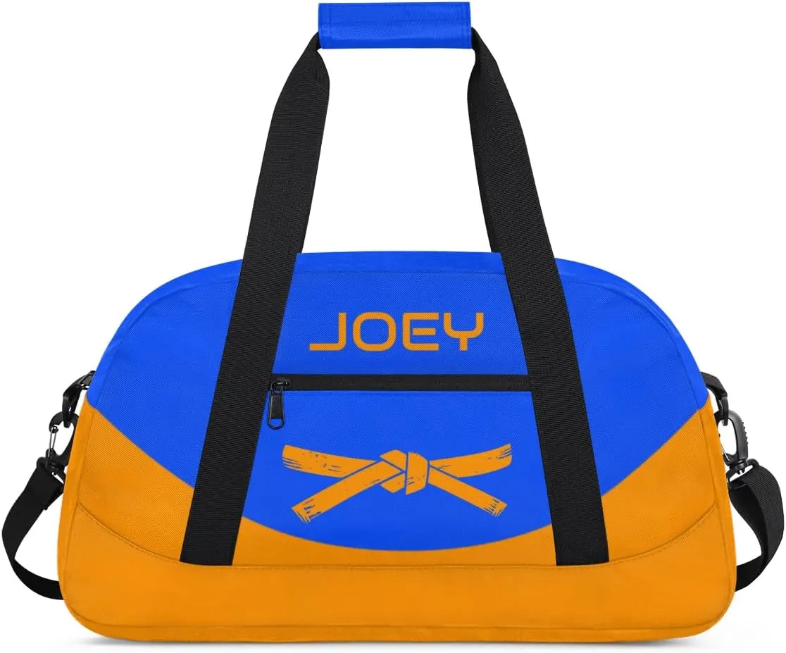 Personalized Martial Art Bag Duffel Bag for Boys Girls, Custom Taekwondo Karate Bag for Travel Weekender Practice Orange Belt