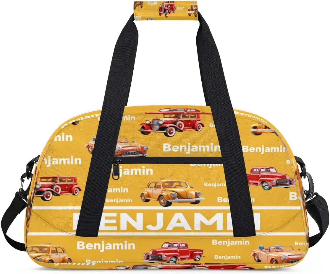 Personalized Truck Car Sports Duffel Bag for Women Men, Custom Travel Gym Bags Birthday Gifts with Name, Truck Car Overnight Weekender Bag