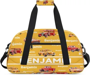 Personalized Truck Car Sports Duffel Bag for Women Men, Custom Travel Gym Bags Birthday Gifts with Name, Truck Car Overnight Weekender Bag