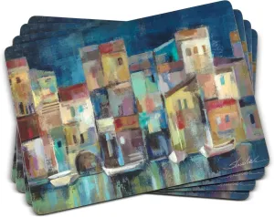 Pimpernel Evening Port Placemats - Set of 4 (15.7” x 11.7”), Cork Backing, Elegant & Durable, Easy to Clean, Protects Surfaces from Heat & Spills, Ideal for Dining & Entertaining