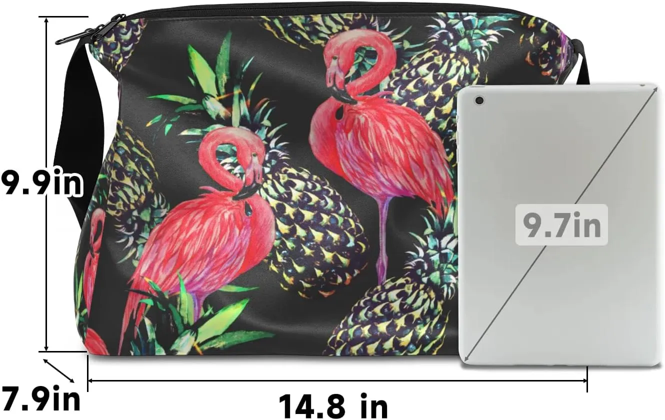 Pineapple Cute Flamingo Small Gym Bag for Men Women Workout Sport Duffle Bag Waterproof Weekender Overnight Bag Lightweight Carry on Tote Bag Crossbody Shoulder Travel Bag for Swim Yoge Dance