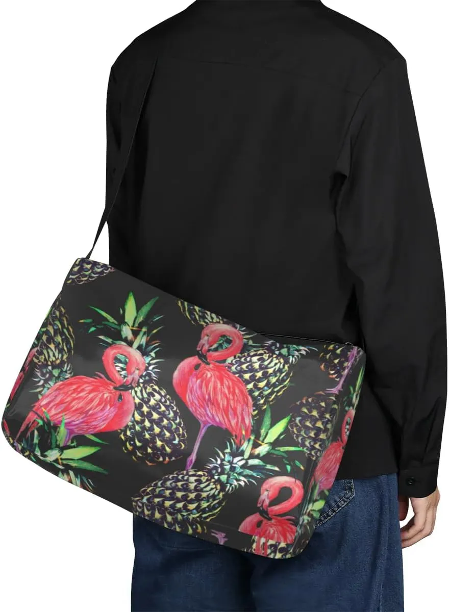 Pineapple Cute Flamingo Small Gym Bag for Men Women Workout Sport Duffle Bag Waterproof Weekender Overnight Bag Lightweight Carry on Tote Bag Crossbody Shoulder Travel Bag for Swim Yoge Dance