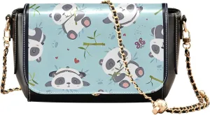 Pink Horse Heart Crossbody Bags for Women Pattern Leather Shoulder Bags Wallet Handbag with Chain Strap