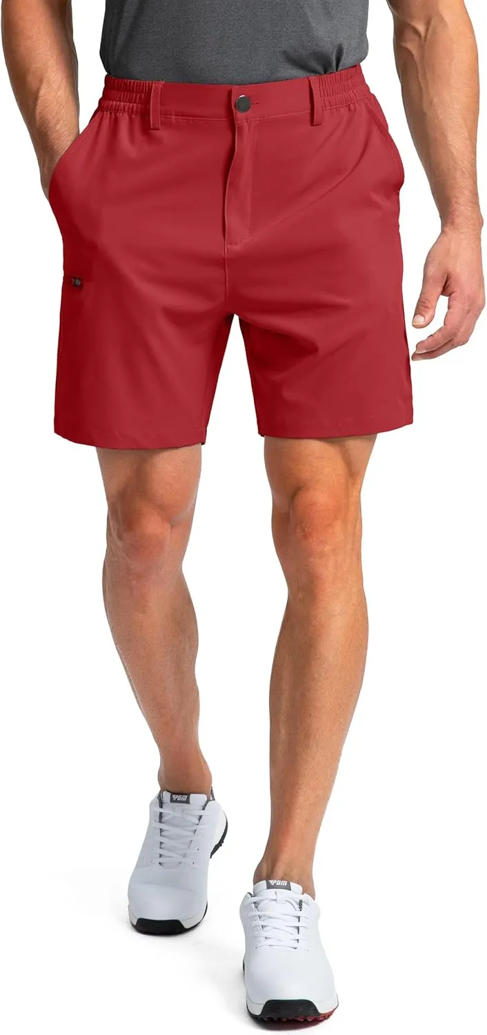 Pinkbomb Men's Golf Shorts with 6 Pockets Stretch Quick Dry Hiking Work Dress Shorts for Men