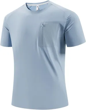 Plus Size T-Shirts for Men Casual Fashion Workout Athletic Crew Neck Short Sleeve Blouse Casual Solid Quick Dry Tops