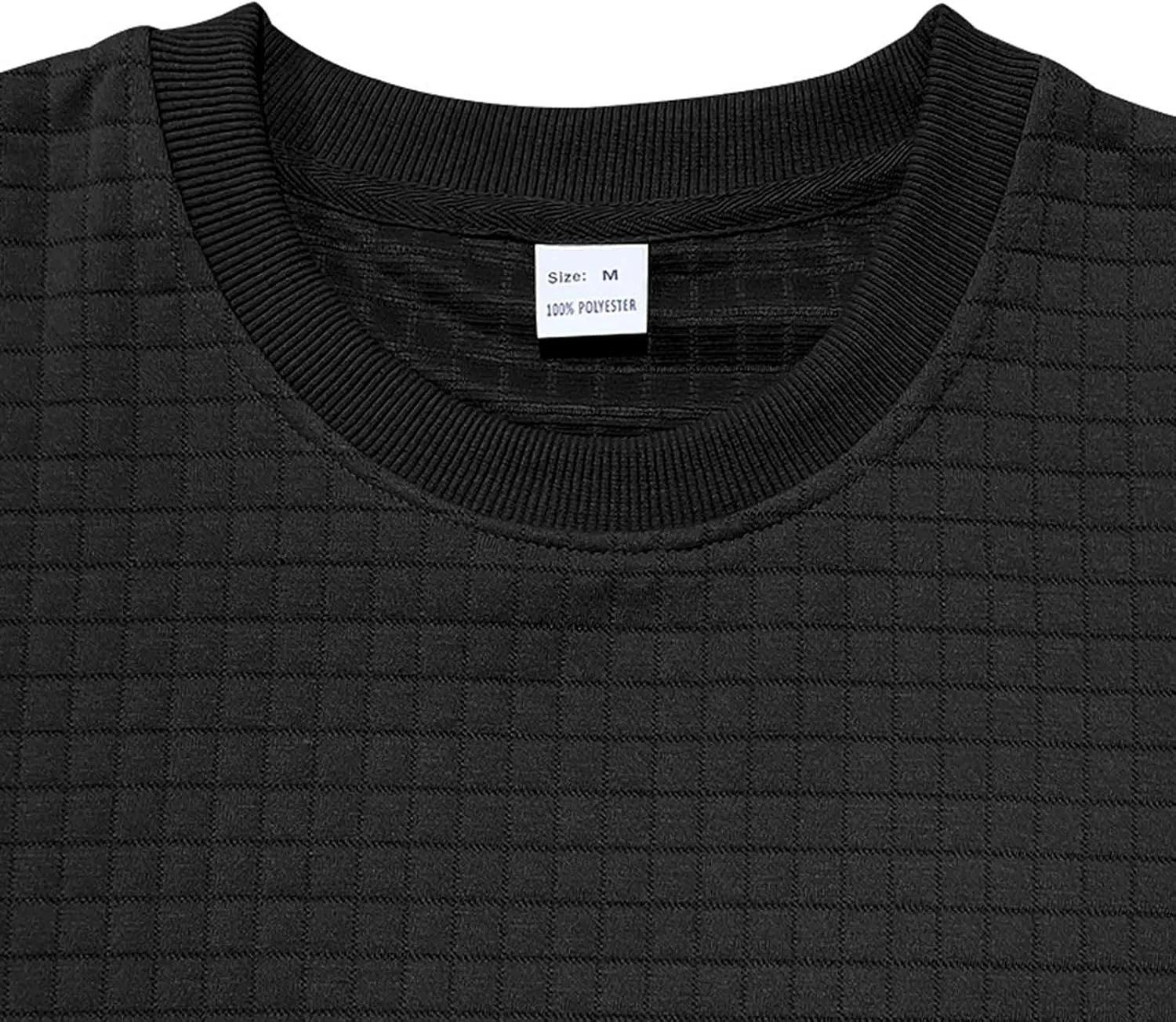 Plus Size Waffle Knit Shirt for Men Summer Crew Neck Short Sleeve Textured Tops Casual Solid Loose Comfy Soft Blouse