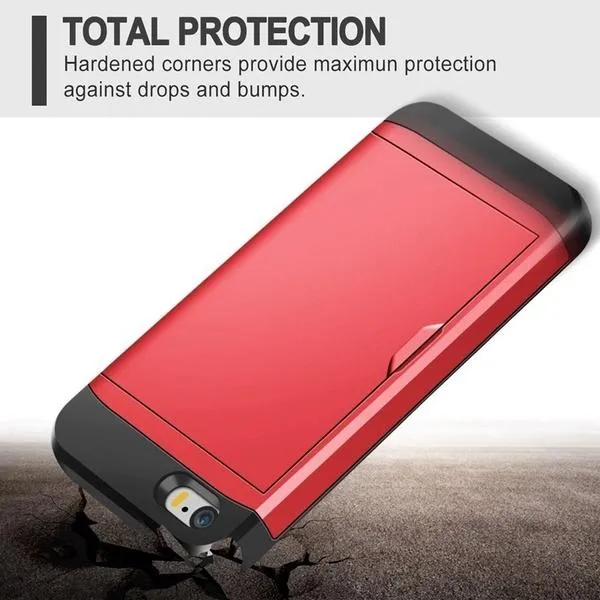 Portable Shockproof Hybrid Wallet Case Cover For Iphone and Samsung