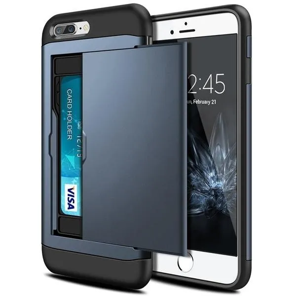 Portable Shockproof Hybrid Wallet Case Cover For Iphone and Samsung