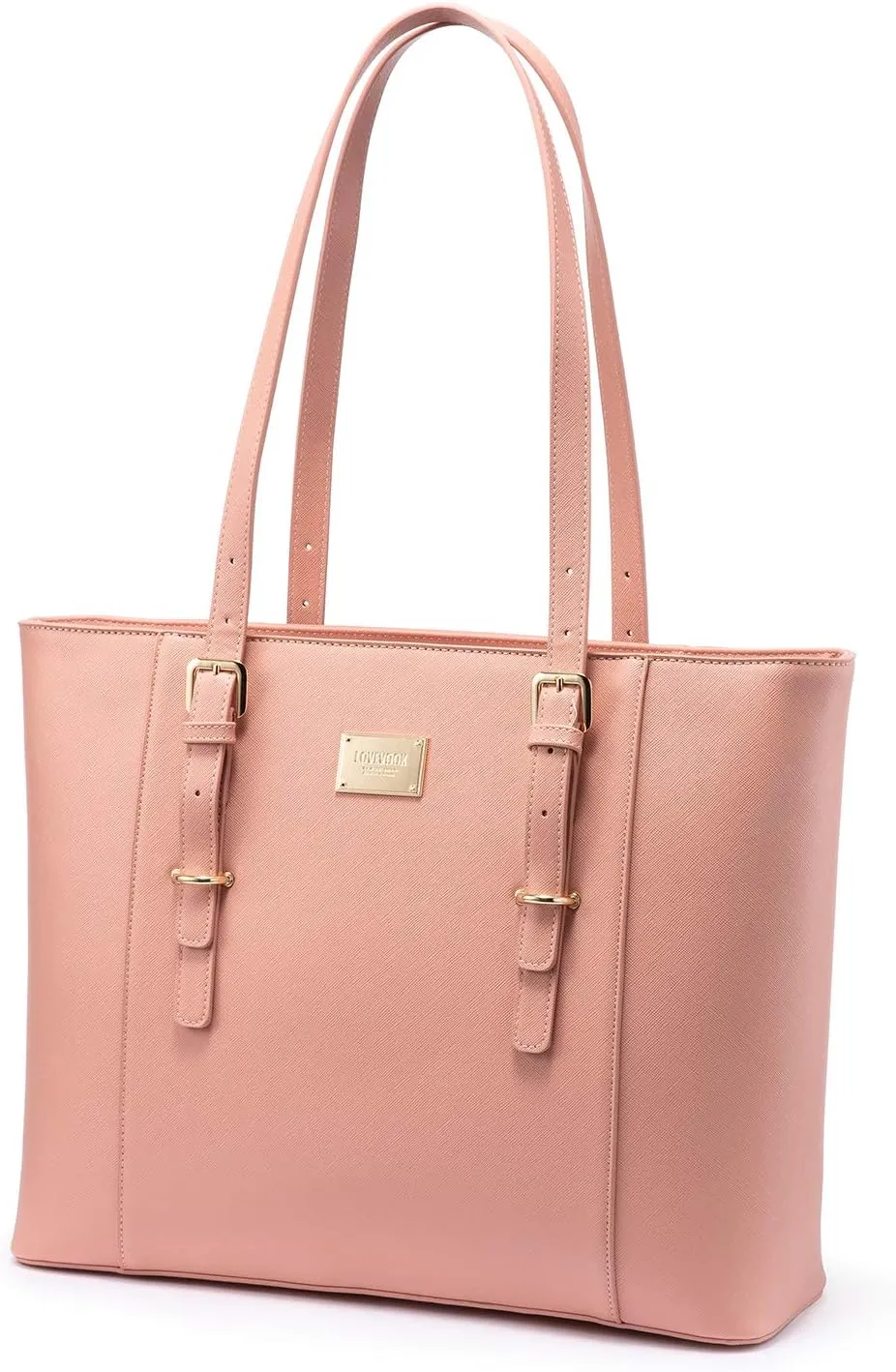 Professional Laptop Purse Tote Bag with Padded Compartment Fits Up to 15.6 Inch Computer, N°1-Pink