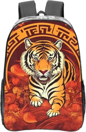 Prosperity in the Year of the Tiger Clear Backpack Heavy Duty PVC Transparent Backpack for Concert Work Travel Bag