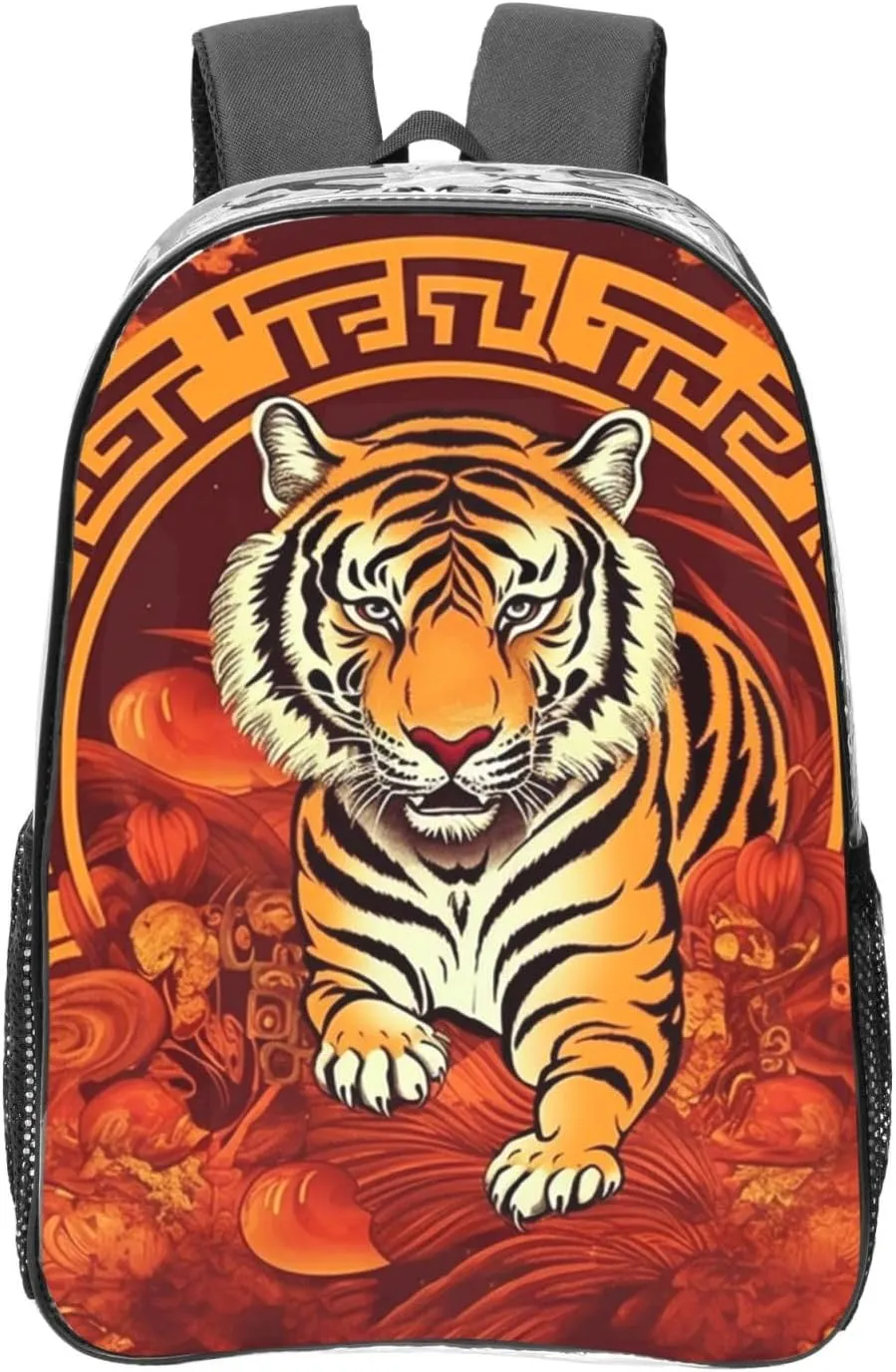 Prosperity in the Year of the Tiger Clear Backpack Heavy Duty PVC Transparent Backpack for Concert Work Travel Bag