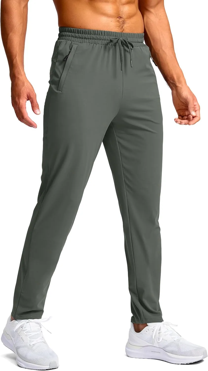 Pudolla 32"/34"/36" Inseam Men's Tall Sweatpants with Zipper Pockets Lightweight Joggers for Athletic Workout Casual