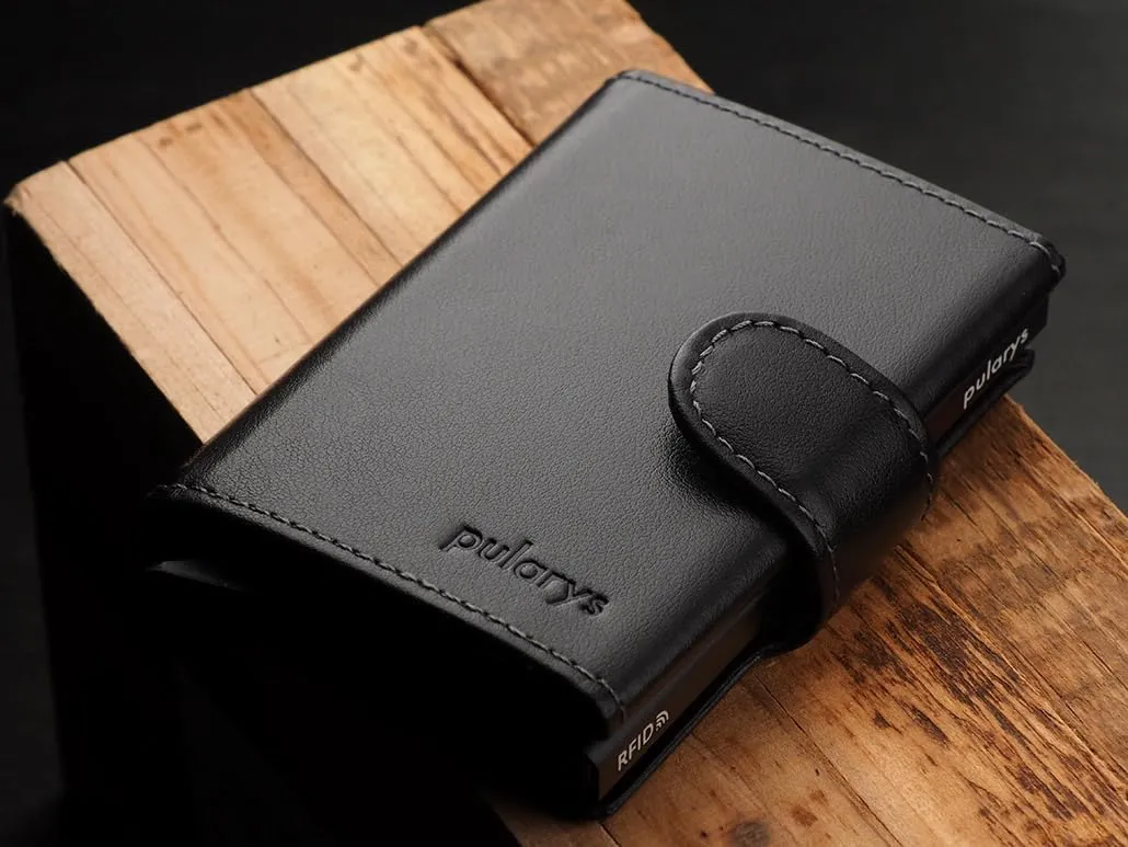 pularys Mini Wallet SOHO - Credit Card Holder Made of Italian Leather - RFID blocking - Space for Cash and Coins - Up to 9 Cards - For Men and Women - Fashionable Colors