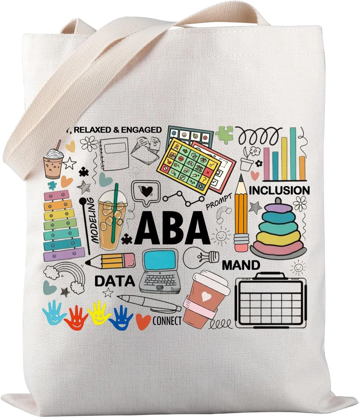 PWHAOO Autism Behavior Analyst Tote Bag ABA therapist Tote Bag Mental Illness Awareness Gift