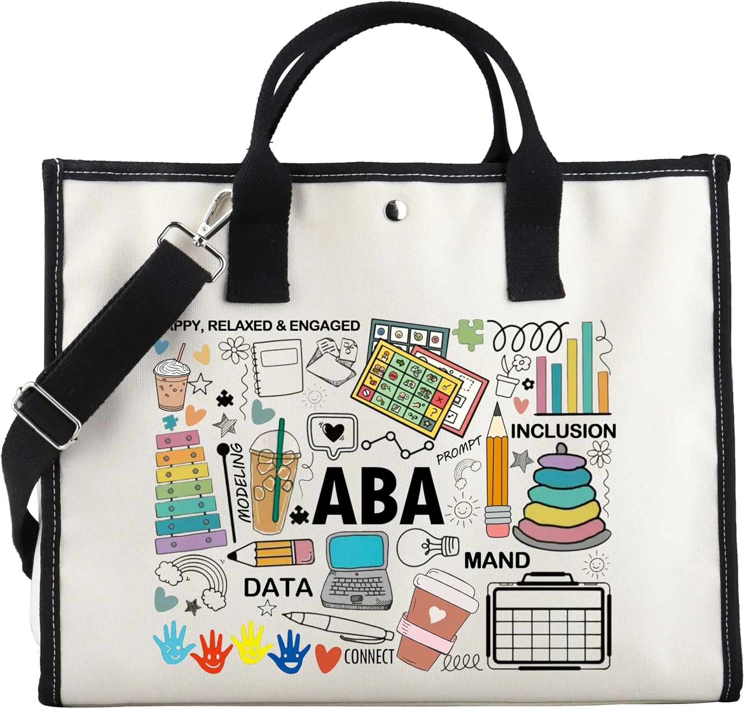 PWHAOO Autism Behavior Analyst Tote Bag ABA therapist Tote Bag Mental Illness Awareness Gift