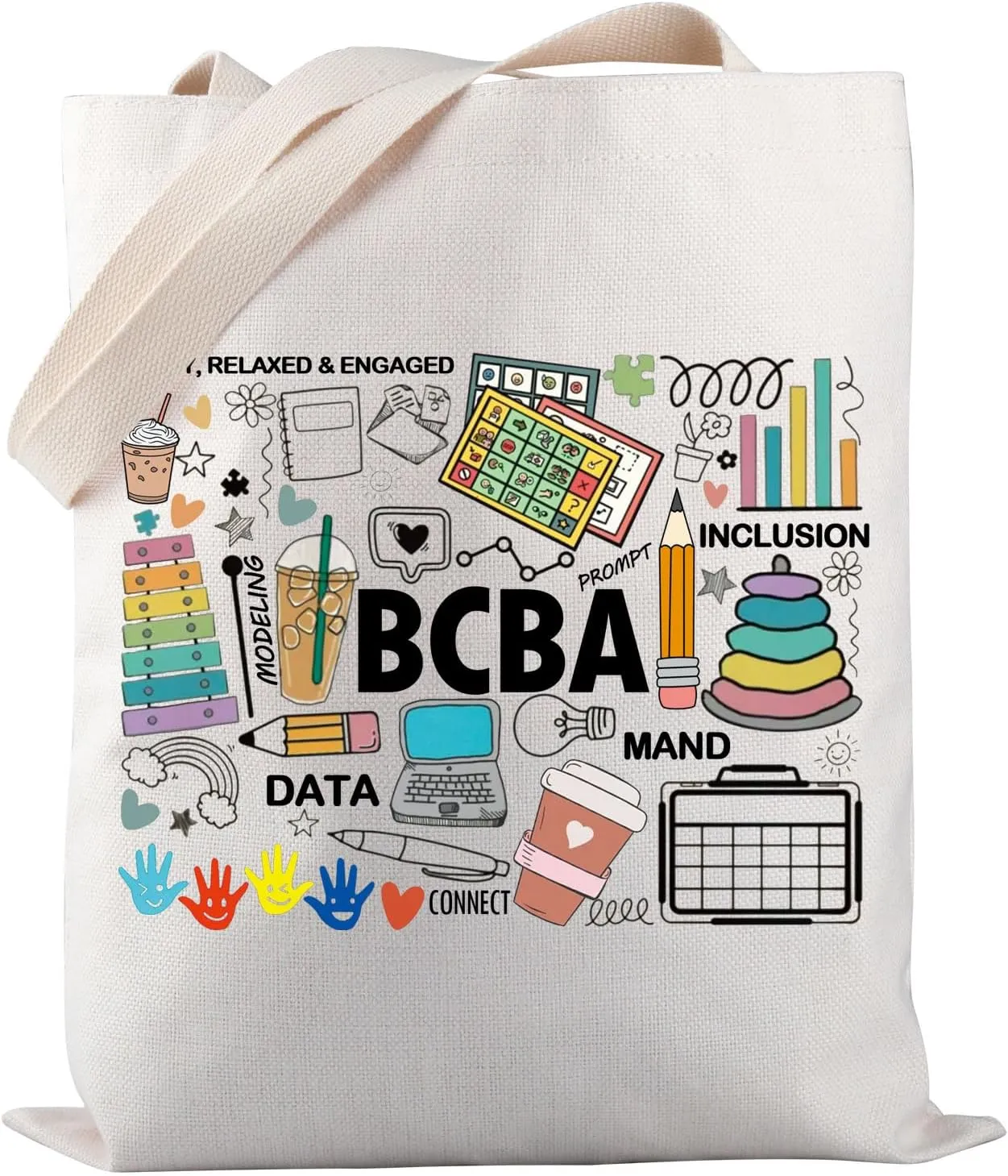 PWHAOO Board Certified Behavior Analyst Tote Bag Behavior Analyst Tote Bag BCBA Therapist Gift