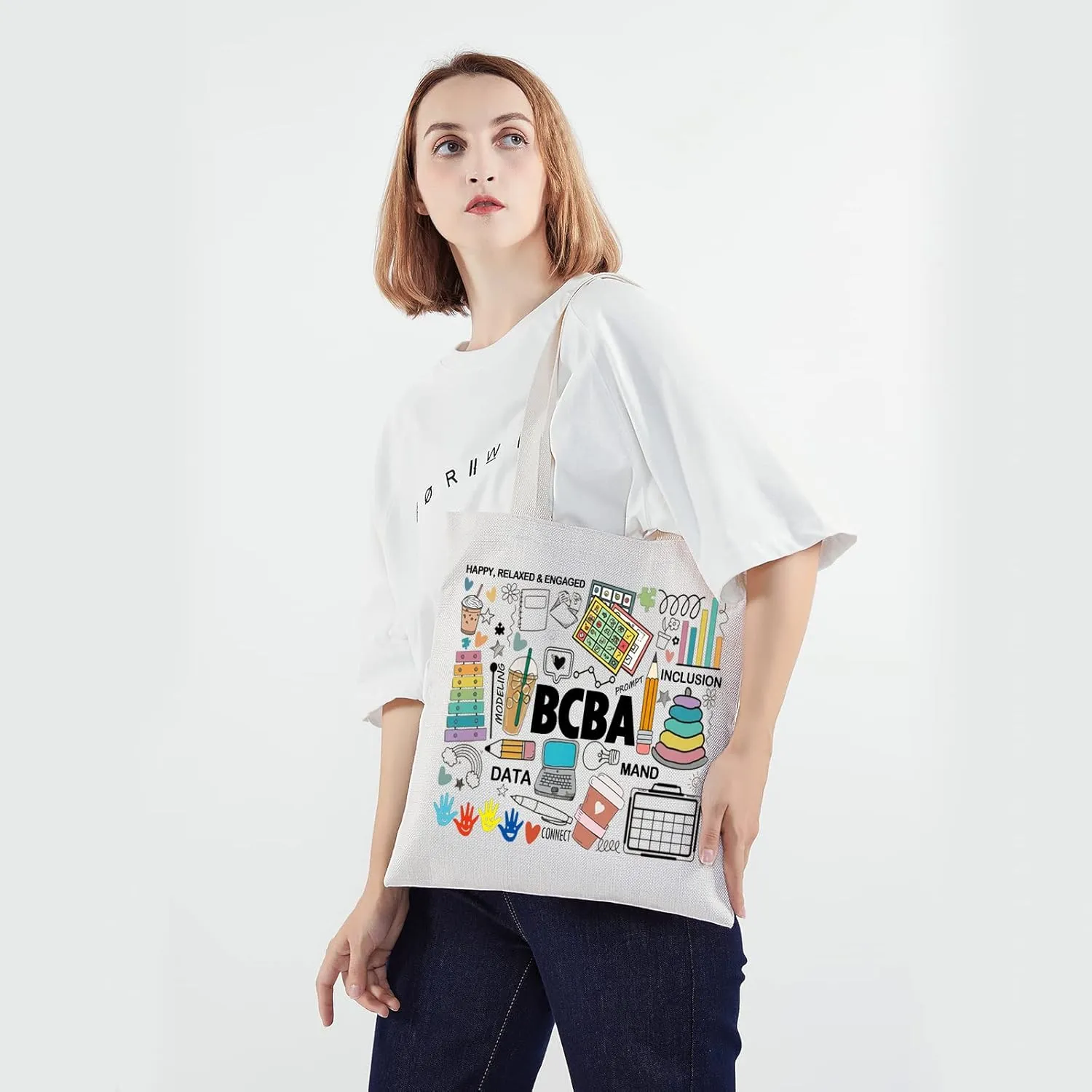PWHAOO Board Certified Behavior Analyst Tote Bag Behavior Analyst Tote Bag BCBA Therapist Gift