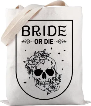 PWHAOO Bride and Bridesmaids Tote Bag Bride Or Die Tote Bag Bride Or Die Bachelorette Party Gift Bridal Party Gift (BRIDE OR DIE TOTE)