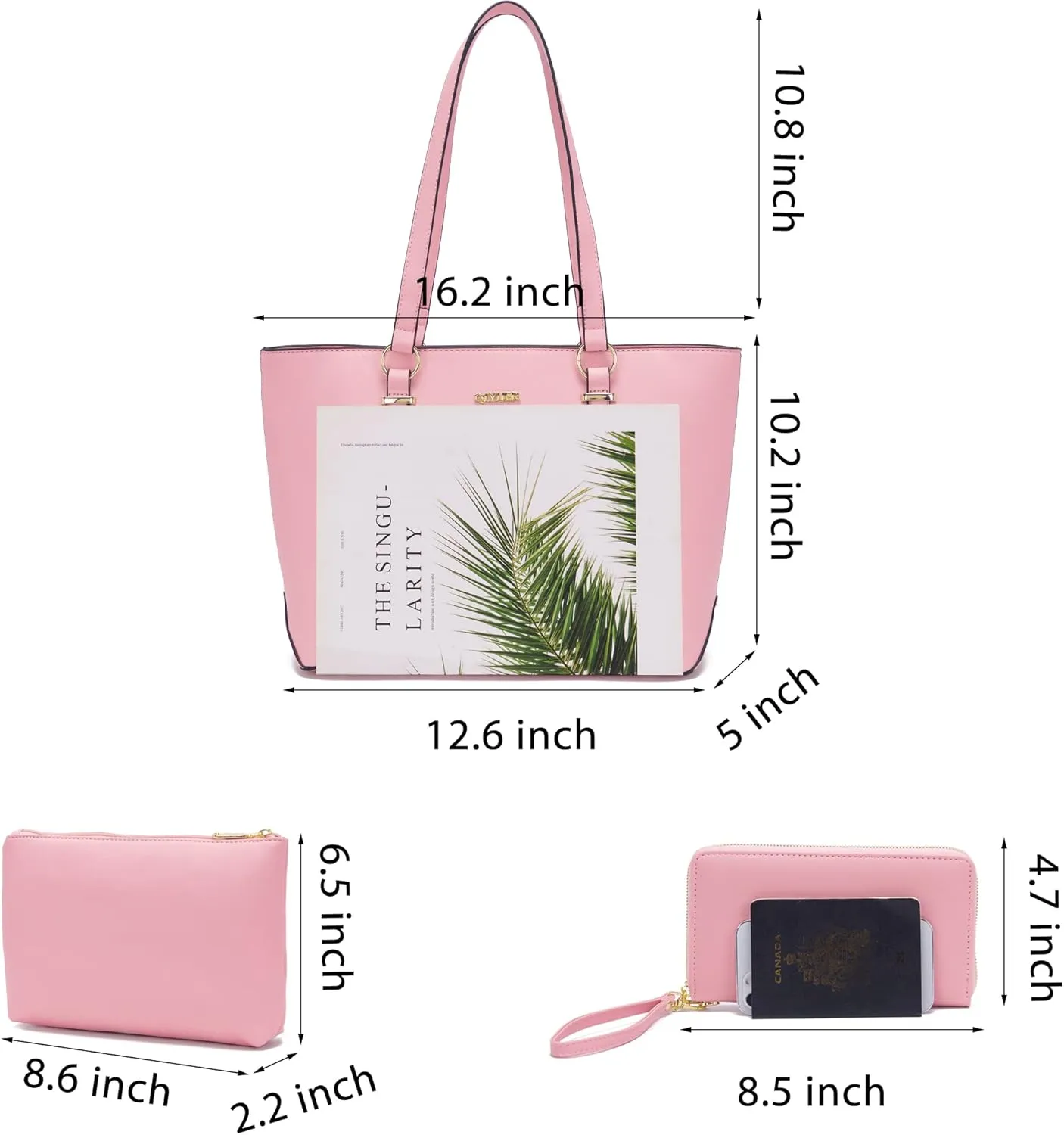 Qiyuer Women Purses Handbags Wallet Sets Shoulder Bags Top Handle Satchel Tote Purse Work Bag Set With Matching Wallet 3pcs