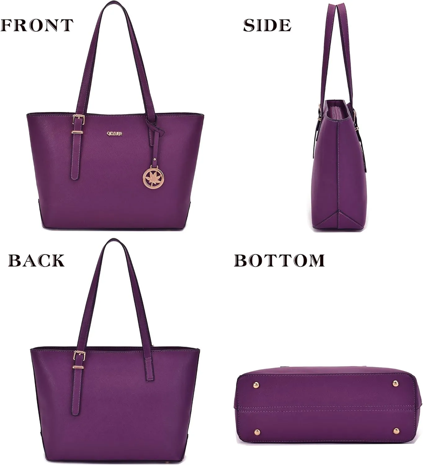 Qiyuer Women Purses Handbags Wallet Sets Shoulder Bags Top Handle Satchel Tote Purse Work Bag Set With Matching Wallet 3pcs