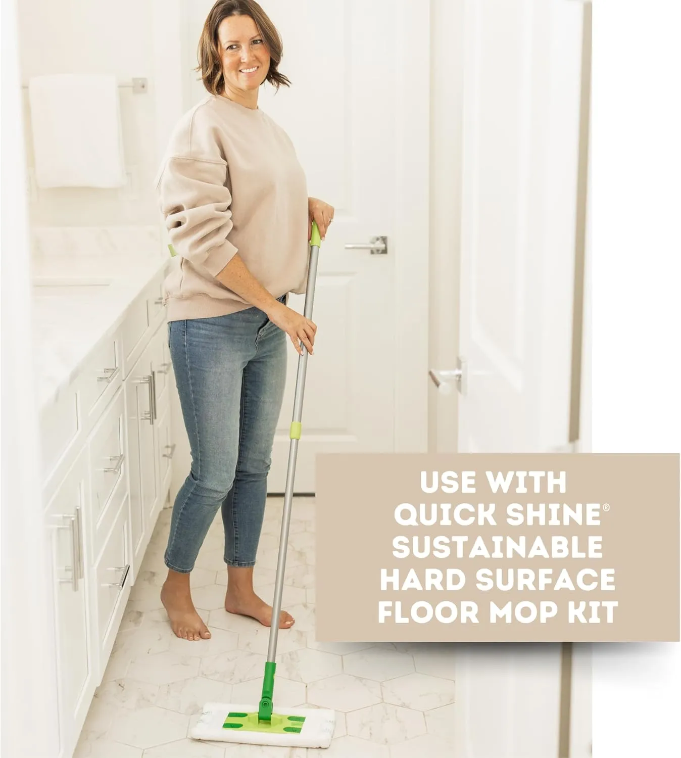 Quick Shine Multi Surface Floor Finish 64oz | Cleaner & Polish to use on Hardwood, Laminate, Luxury Vinyl Plank LVT, Tile & Stone | Safer Choice w/Clean Shine Technology | Shine-Protect-Refresh