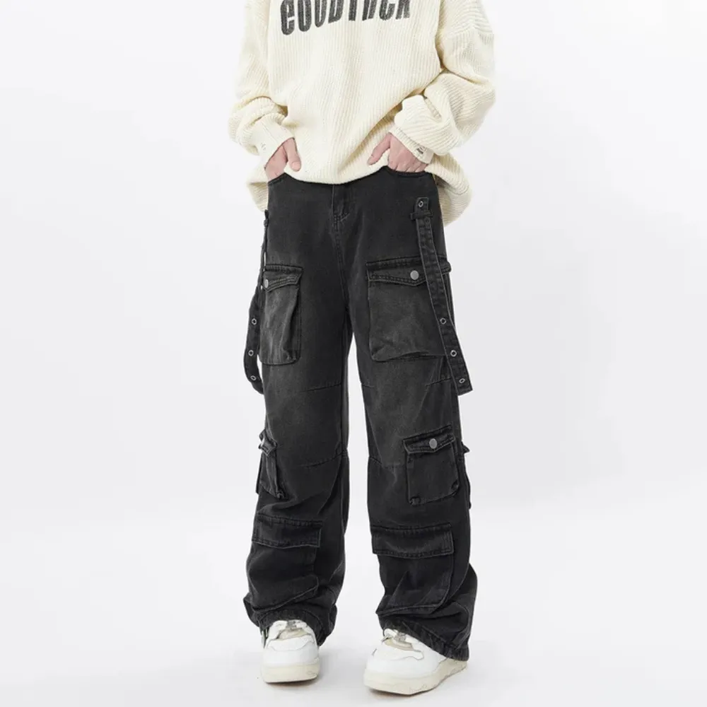 "Trendy Multi Pockets Baggy Cargo" Jeans