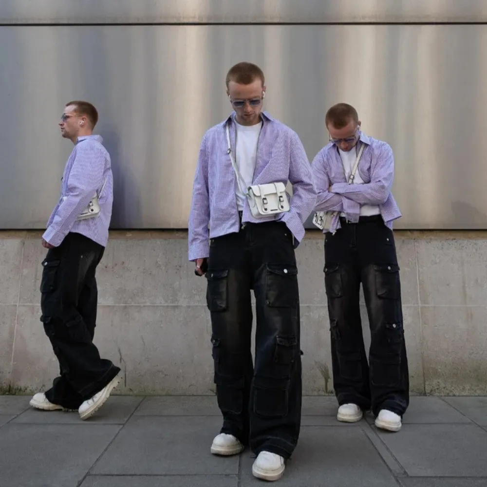 "Trendy Multi Pockets Baggy Cargo" Jeans