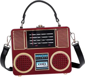 Radio Shape Bag Satchel Purse Women Handbag for Dating Outdoor Holiday Shopping