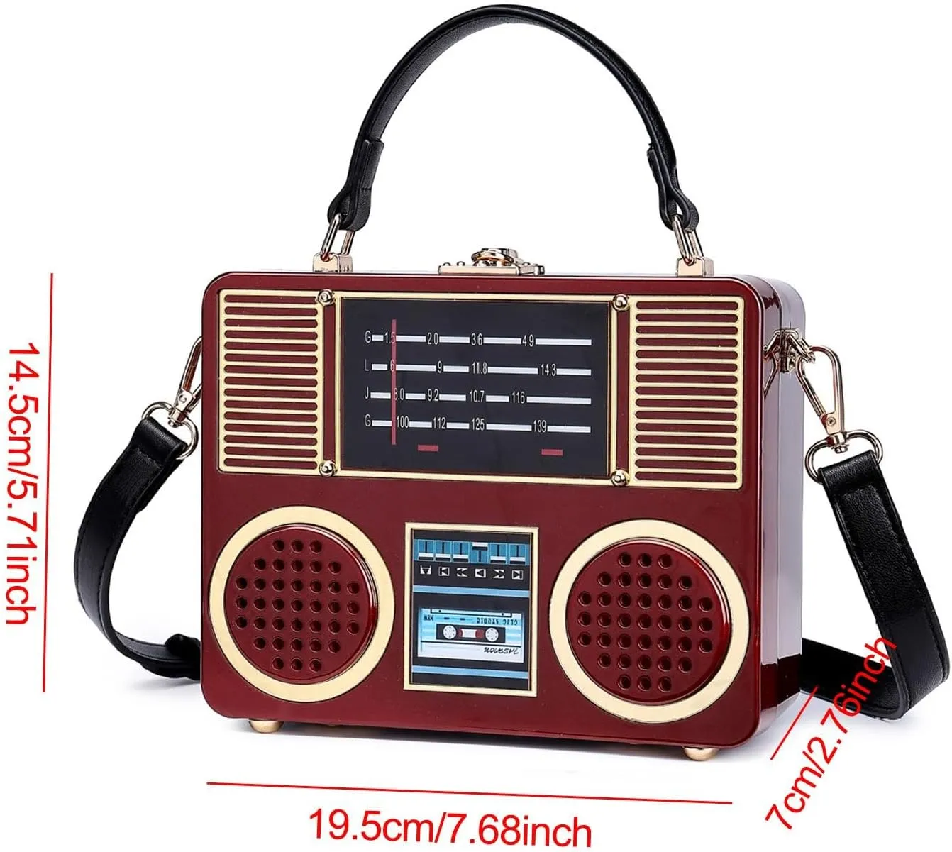 Radio Shape Bag Satchel Purse Women Handbag for Dating Outdoor Holiday Shopping