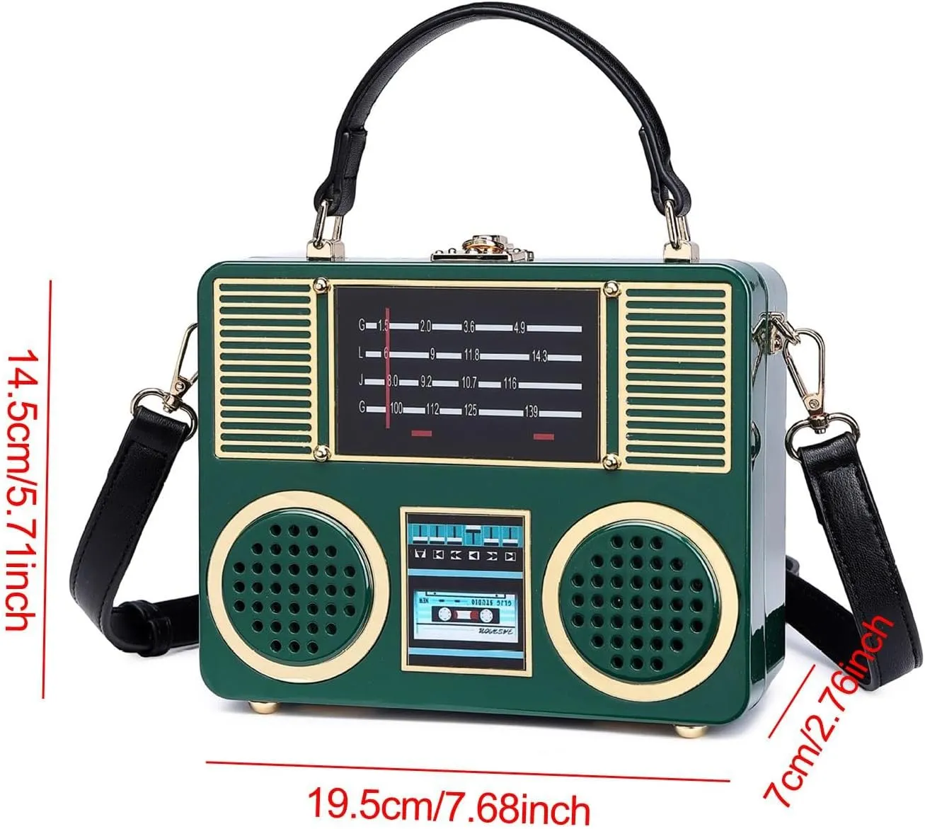 Radio Shape Bag Satchel Purse Women Handbag for Dating Outdoor Holiday Shopping