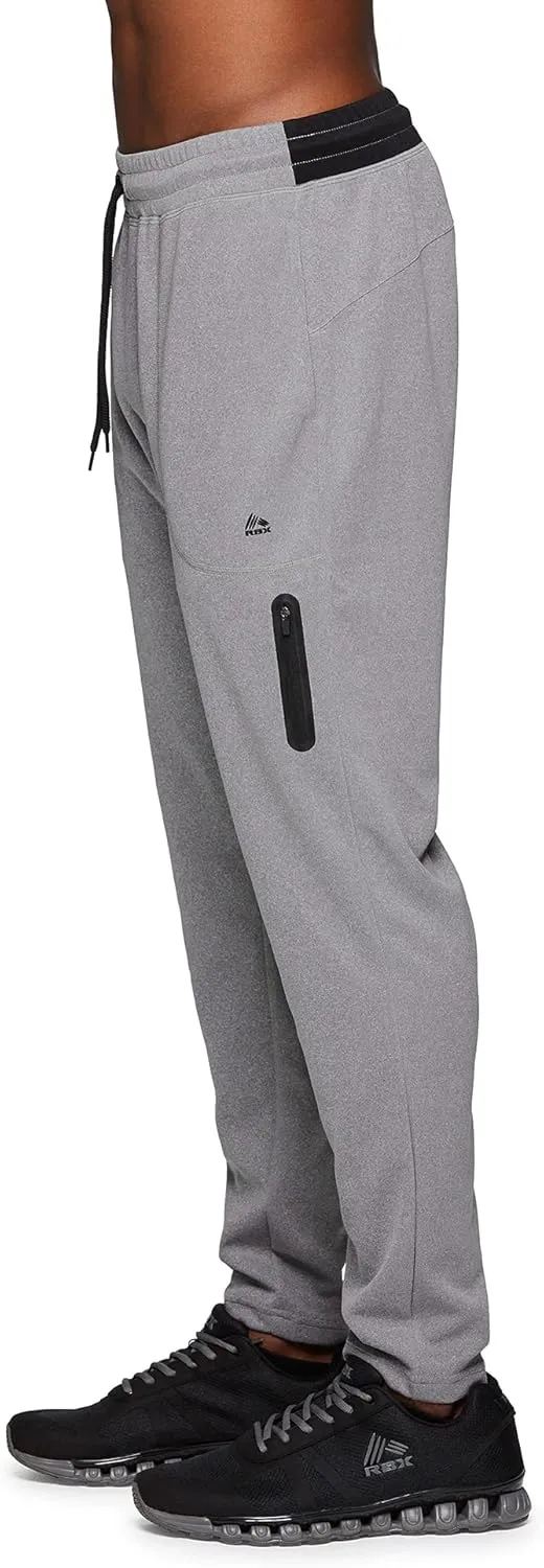 RBX Active Men's Athletic Performance Quick Dry Breathable Tapered Jogger Sweatpant with Pockets