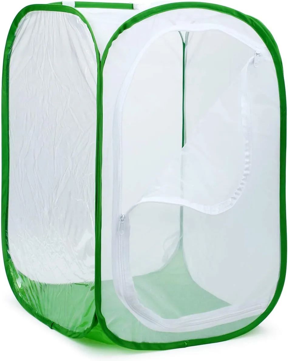 RESTCLOUD 36" Large Monarch Butterfly Habitat, Giant Collapsible Insect Mesh Cage Terrarium Pop-up 24 x 24 x 36 Inches
