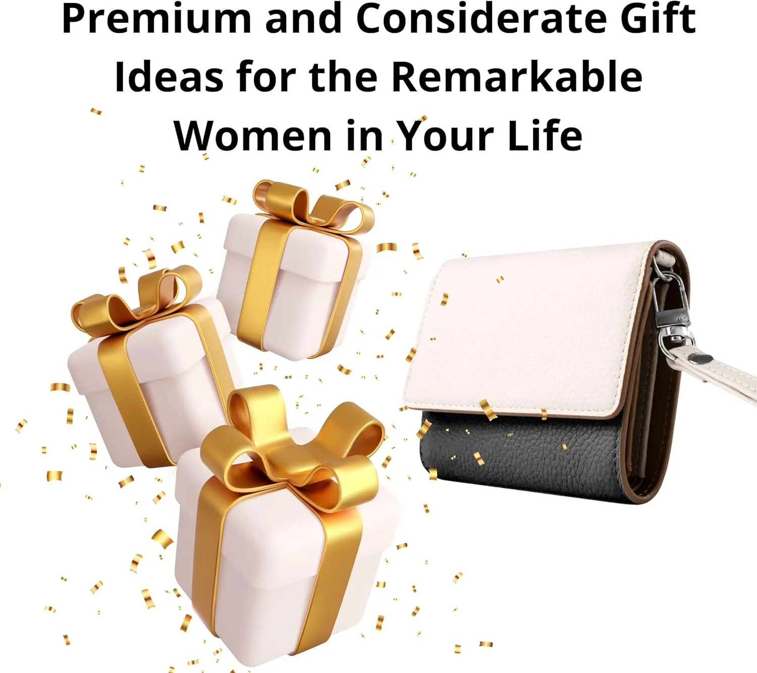 RFID-Blocking Women's Real Leather Wallet with Large Capacity and Wristlet - Small, Secure, and Chic - Conveniently Holds Cards, Cash, and Coins (Black - RFID Protected with Wristlet)
