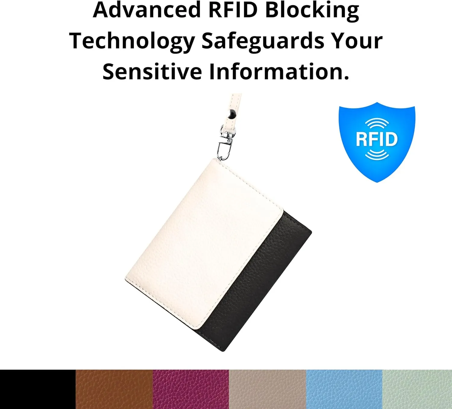 RFID-Blocking Women's Real Leather Wallet with Large Capacity and Wristlet - Small, Secure, and Chic - Conveniently Holds Cards, Cash, and Coins (Black - RFID Protected with Wristlet)