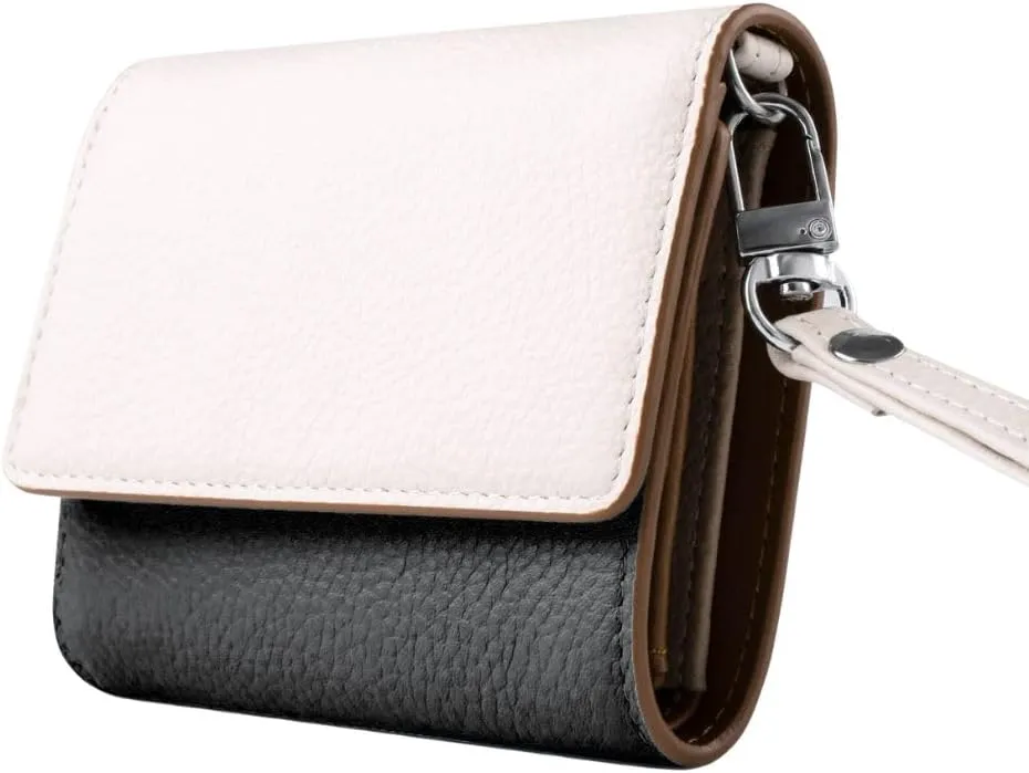 RFID-Blocking Women's Real Leather Wallet with Large Capacity and Wristlet - Small, Secure, and Chic - Conveniently Holds Cards, Cash, and Coins (Black - RFID Protected with Wristlet)