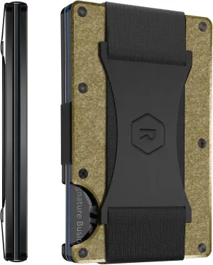 Ridge For Men - Slim Minimalist Front Pocket RFID Card Holder Wallet (Brass)